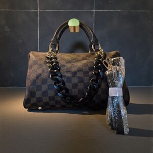 Two-Tone Brown Satchel Handbag by TwentyFour Worldwide, Not a LV Bag